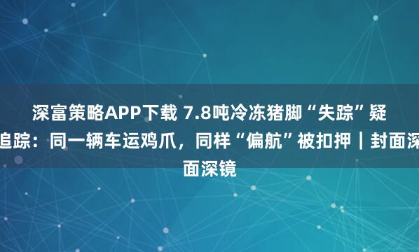 深富策略APP下载 7.8吨冷冻猪脚“失踪”疑云追踪：同一辆车运鸡爪，同样“偏航”被扣押｜封面深镜