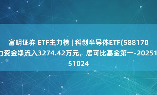 富明证券 ETF主力榜 | 科创半导体ETF(588170)主力资金净流入3274.42万元，居可比基金第一-20251024